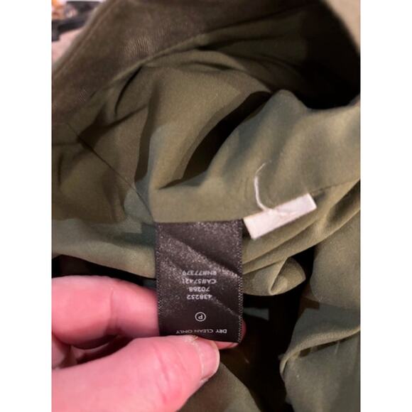 Ann Taylor Skirt A Line Womens Size 4 Linen Lined Olive Green Side Lace Up Sash - Picture 5 of 7